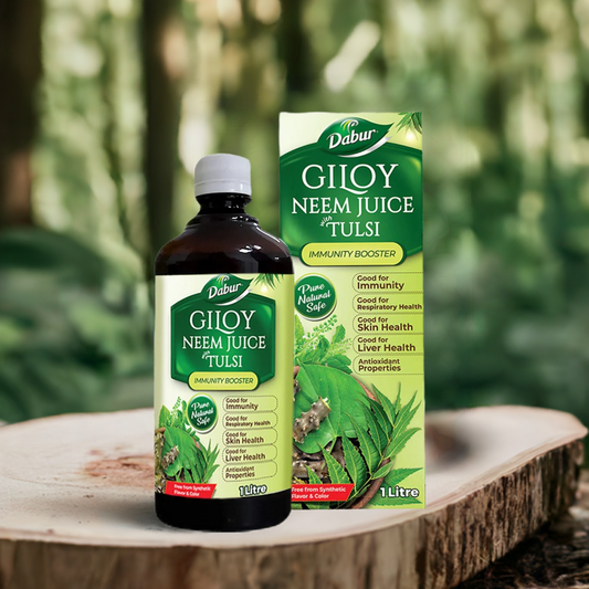 Dabur Giloy Neem Juice with Tulsi – Herbal Blend with Natural Plant Extracts – 1L