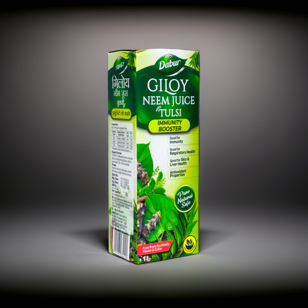 Dabur Giloy Neem Juice with Tulsi – Herbal Blend with Natural Plant Extracts – 1L