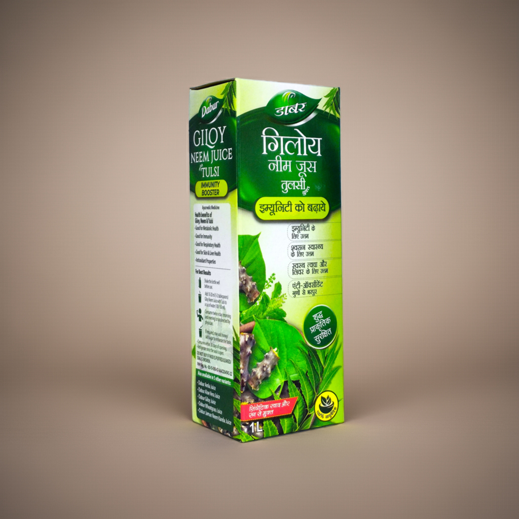 Dabur Giloy Neem Juice with Tulsi – Herbal Blend with Natural Plant Extracts – 1L