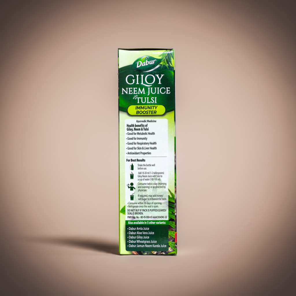 Dabur Giloy Neem Juice with Tulsi – Herbal Blend with Natural Plant Extracts – 1L
